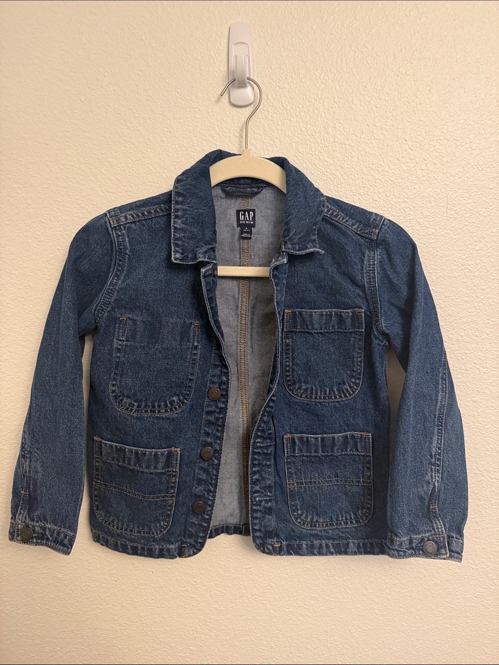 GAP Dark Blue Kids Denim Jacket with Patch Pockets